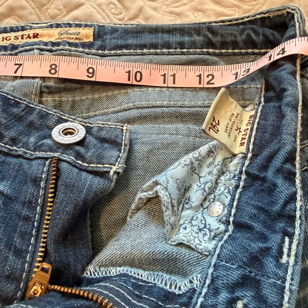 Big Star Sweet Ultra Low Rise Y2K Style Bootcut Jeans 28 - Picture 4 of 5